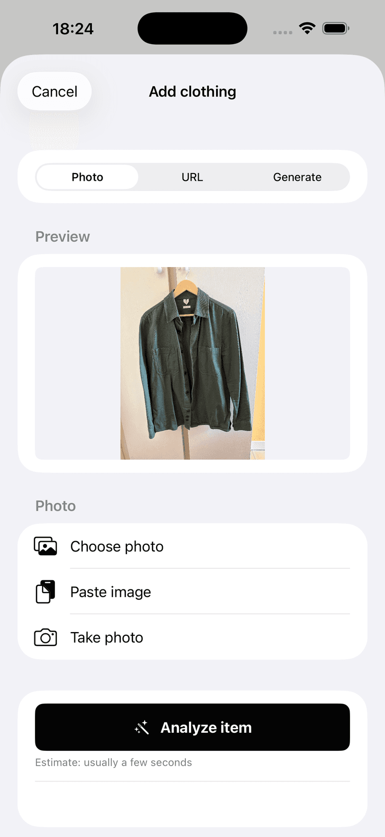 Add clothing screenshot