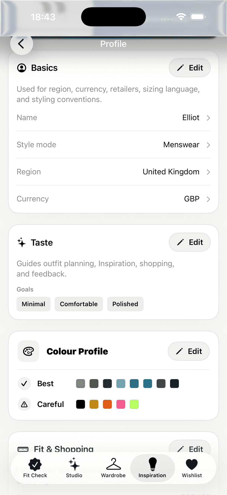 Settings screenshot