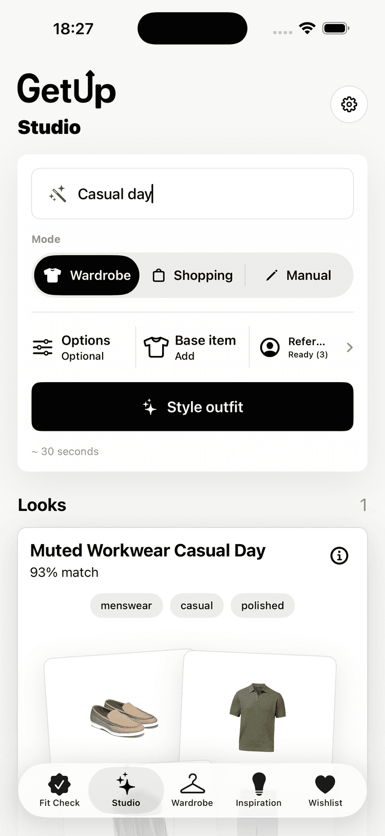 GetUp Outfit Studio screenshot